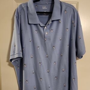 Croft & Barrow Light Blue Polo with Sordfish Pattern